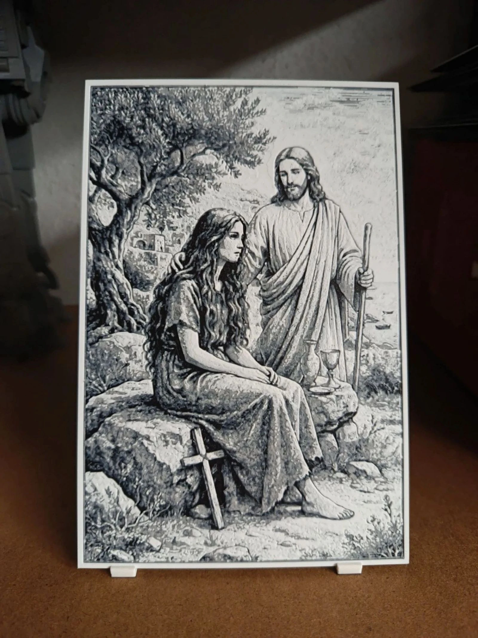 Jésus Christ et Marie Madeleine peinture 3d 